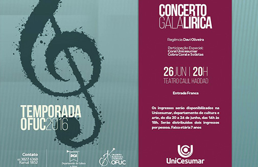 Orquestra Filarmnica Unicesumar apresenta Gala Lrica